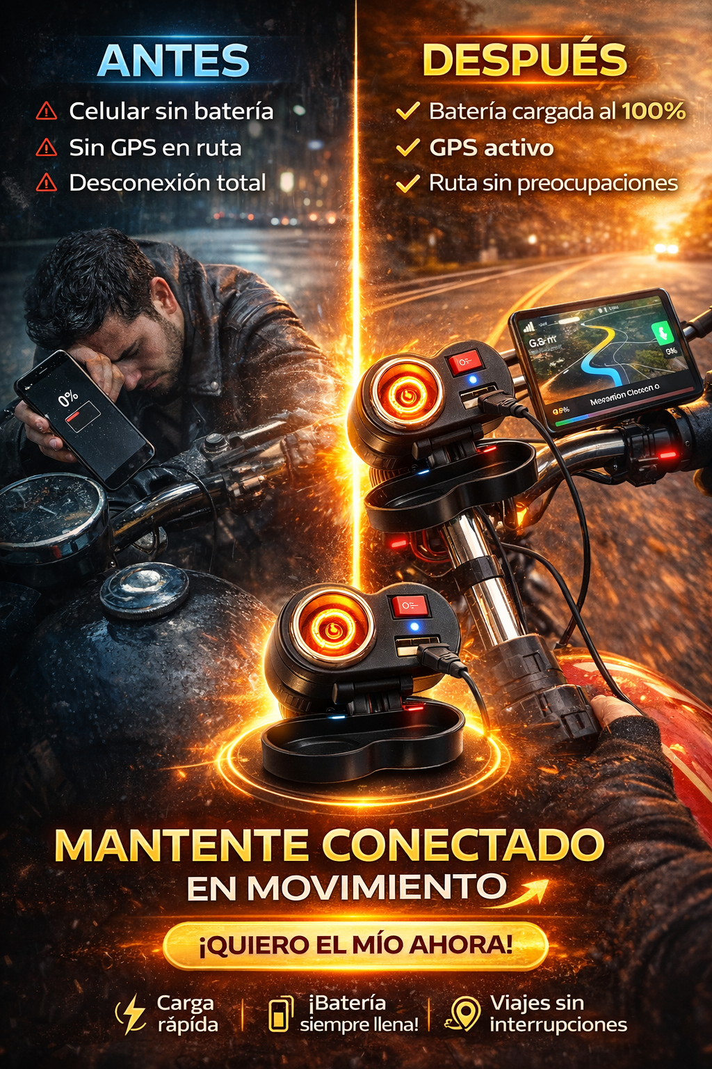 CARGADOR MOTO USB