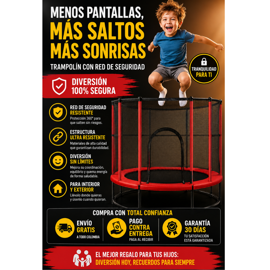 TRAMPOLÍN HAPPY JUMPERS CON RED DE SEGURIDAD
