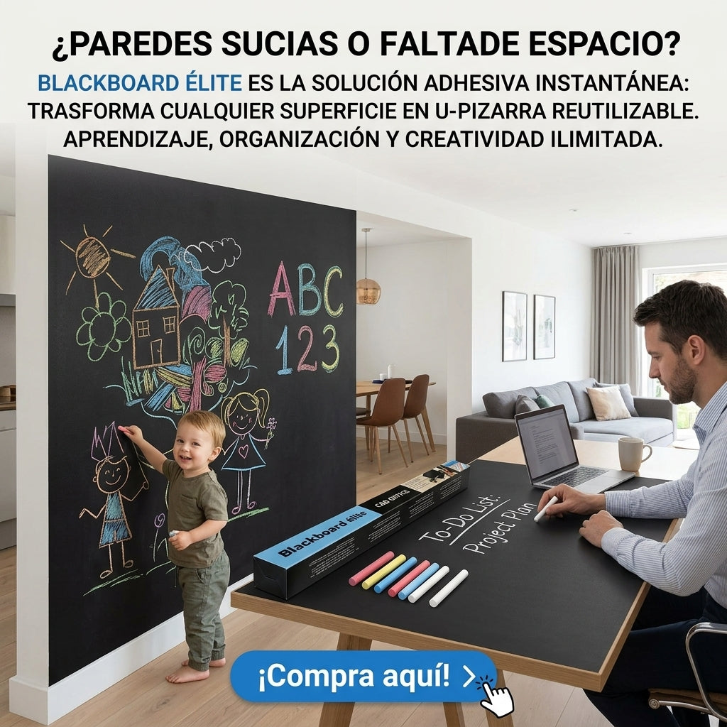 Blackboard Élite en uso — organización de ideas, tareas y objetivos en el escritorio